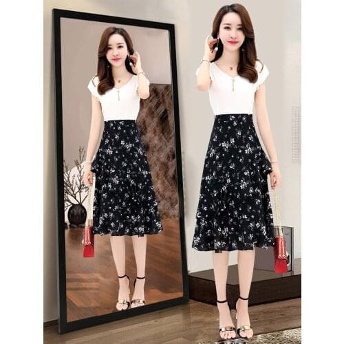 Chiffon Party Dress Women Plus Size Slim Thin Short V-neck Knee-length Patchwork Sukienki Ropa Mujer Vestido De Festa 8649