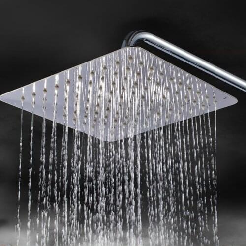 10inch Square 360 Degree Rotation Stainless Steel Overheaded Rain Rainfall Shower Head for Bathroom Massage SPA Shower Supplies