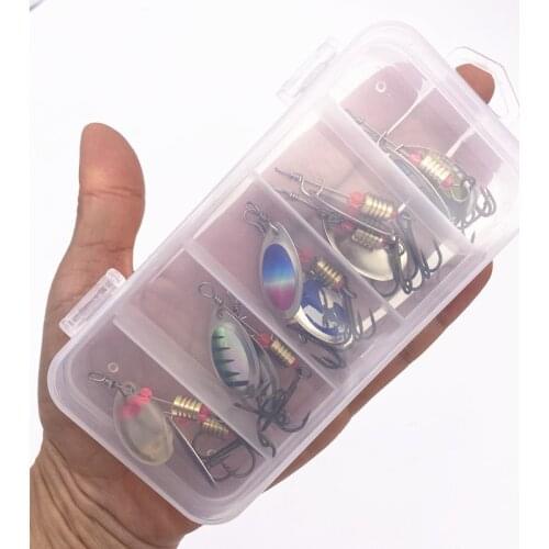 10Pcs*3-3.5g Carp Fishing Spinner Spoon Lure Spinner Bait Wobbler Metal Brass Sequins Bait Spinnerbait Isca Fishing tackle box