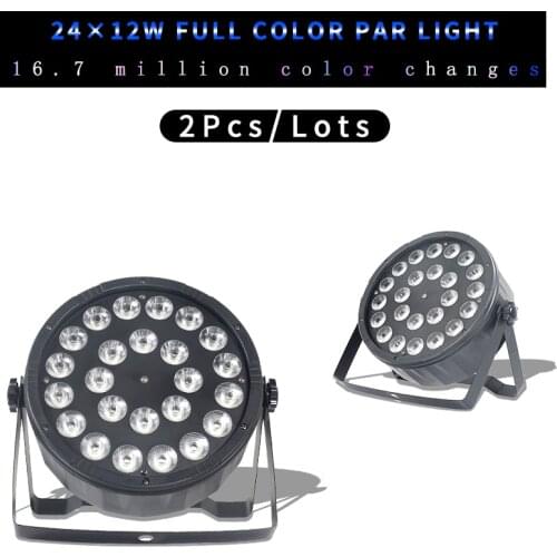 2pcs/lots 24x12W RGBW 4in1 Remote Cantrol Led Par Light 24*12w With DMX512 stage DJ Equipment Wedding bar Disco Stage Lighting