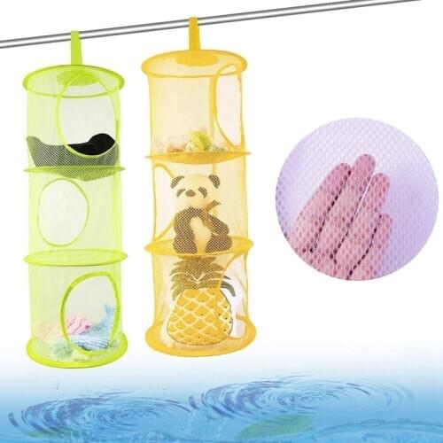 4 Pack Foldable Hanging Storage Box Basket with 4 S Hooks Space Saver Bags Organizer for Wardrobe Bathroom and Kitchen