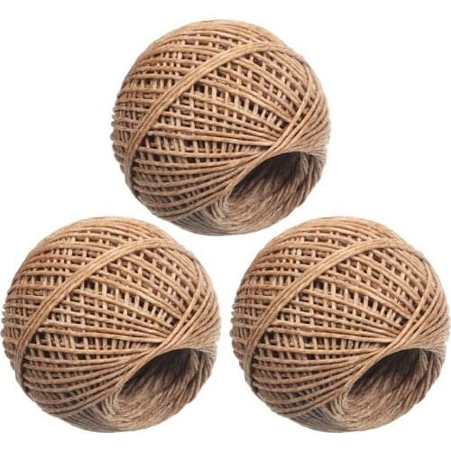 BMBY-3 Rolls(1mm x 200Ft)Organic Hemp Wick Candle Hemp Wick with Natural Beeswax Coating for Candle Making and Lighting
