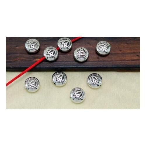 20pcs/1lot 8mm Tibetan Silver lotus beads Antique Loose Bead Spacer for DIY Jewelry Making bracelet fy5grs