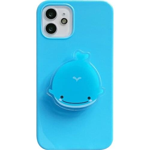 Cute Blue Whale Stand Knot Case for iPhone 12 Pro Max Back Phone Cover for 12 11 Pro Max X XS XR 8 7 Plus SE 2020