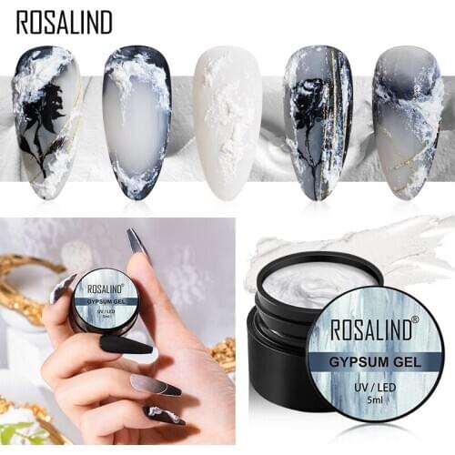 ROSALIND Gel Polish White Gypsum Gel Plaster Create Unique Styles Easily All For Manicure DIY Nail Art Design 3D Gel No Sticky