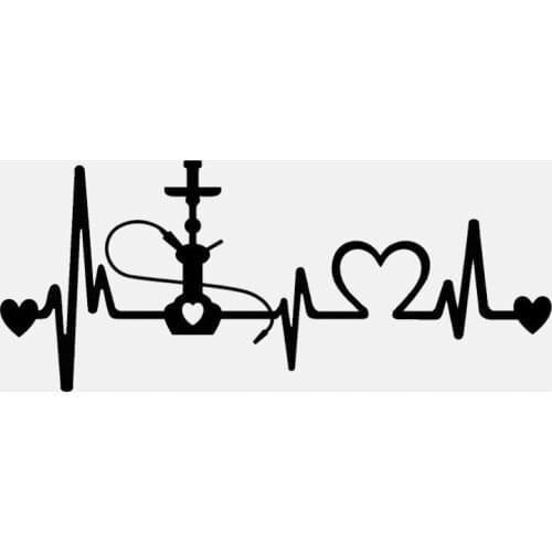 Hot Creative Car Sticker Beautiful Hookah Heartbeat Lifeline Art Graphic Vinyl KK Vinyl Decalss Motorcycle Pvc 14cm X 6cm