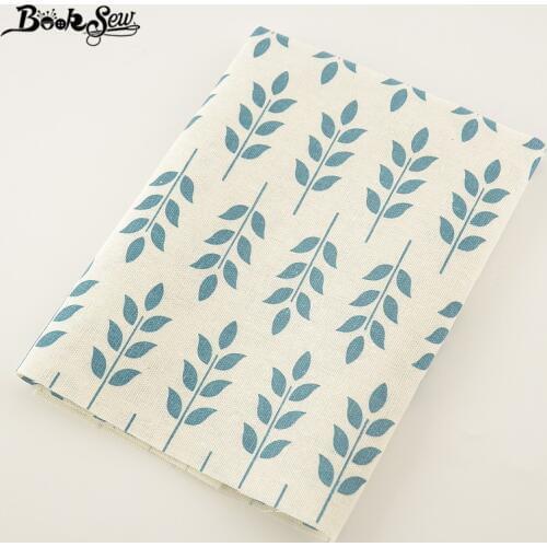 Booksew Green Leaf Design Cotton Linen Fabric Home Textile Sewing Tissu For Tablecloth Pillow Bag Curtain Cushion Decoration