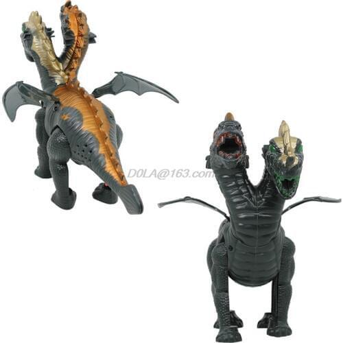 Two Head Electric Light Sound Dinosaur Toys Boy Toy Gift Jurassic