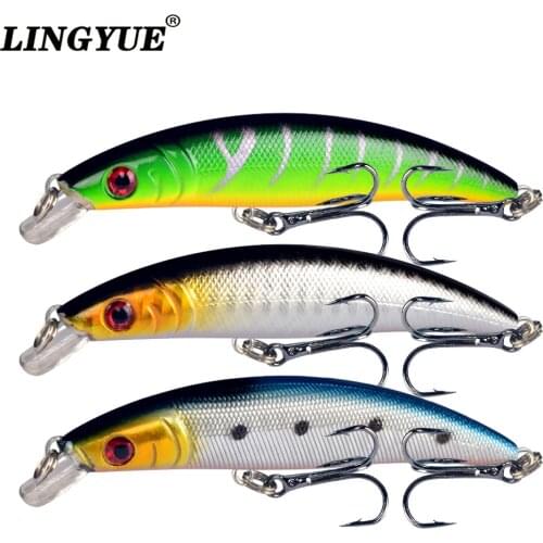LINGYUE Hot Sale New Arrival 2019 1pcs Hard Tight Wobbler Fishing Minnow Lures 8.5cm 8g Treble Hooks Fishing Bait