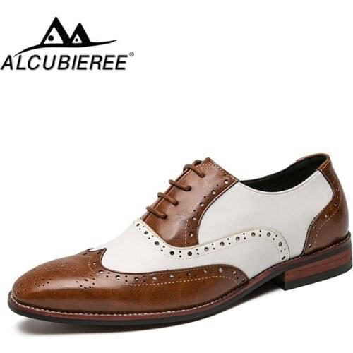 Brand Men Shoes Top Quality Oxfords British Style Men Leather Bullock Carved Dress Shoes Business Formal Shoes Men Plus Size 48