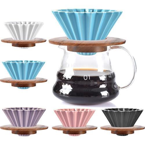 Ceramic Coffee Dripper Set Engine Style 1-2 Cups Coffee Drip Filter Cup Permanent Pour Over Coffee Maker with Coffee Tools
