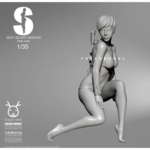 1/35 Resin Model Kits Sexy Agent Girl self-assembeld YFWW35-201902