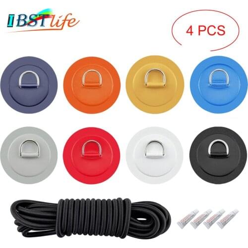 1 Set D Ring Pad PVC Patch Boat Deck Rigging 2.5m Black Elastic Bungee Rope Kit For Stand Up Paddle Board SUP Deck Accessories