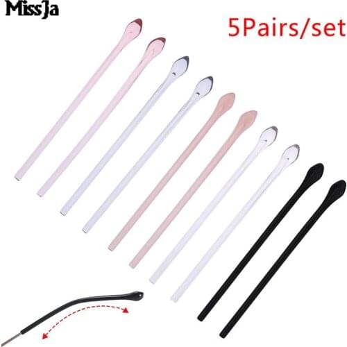 5Pairs Metal Glasses Thin Leg Anti Slip Slim Hole Eyeglass Round Holder Sleeve Soft Silicone Prevent Allergies Ear Hooks