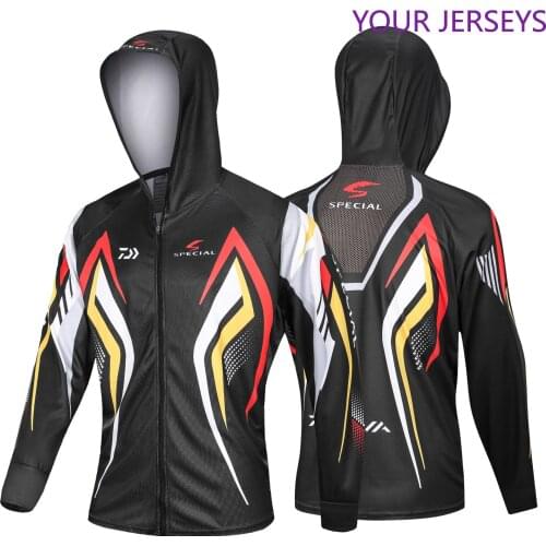 DAIWA Fishing Clothing Long Sleeve Outdoor Breathable Fishing Shirts Anti UV Quick Dry Hooded Cycling Hunting Hiking Clothes