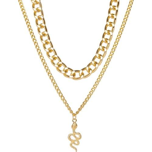New Bohemia Multi-layer Snake Shape Necklaces For Women Animal Pendant Link Chain Chokers Necklace Boho Wedding Jewelry