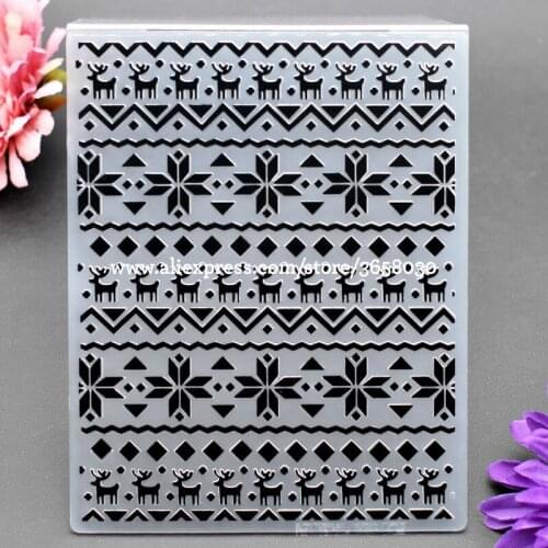 Christmas Deer Plastic Embossing Folder For Scrapbook DIY Album Card Tool Plastic Template 12.1x15.3cm 8071031