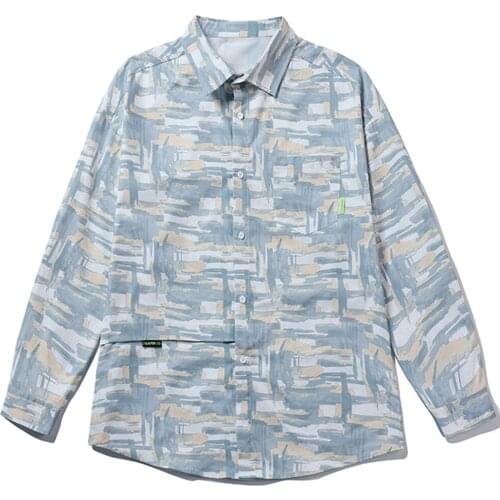 Spring And Autumn Long Sleeve Shirt Versatile Fashion Fashion Brand Personalized Color Matching Top Mens Hong Kong Style