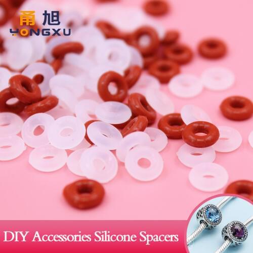 50pcs Bracelets silicone O rings necklace Rubber O-rings suitable for fixing anti-skid decorative clasp gasket Bead accessories