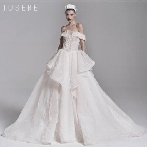 Jusere sweetheart A-Line bridal dress wedding dress bridal gown off the shoulder beaded dress
