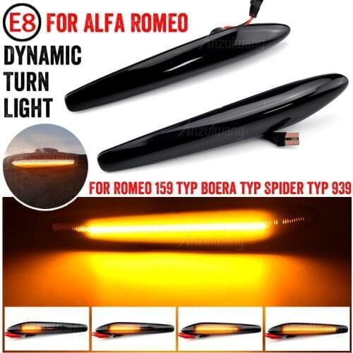 2Pcs LED Dynamic Side Marker Lights Arrow Turn Signal Blinker Lamps For Alfa Romeo 159 / 159 Sportwagon / Boera / Spider typ 939