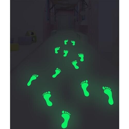Zollor Luminous Feet Floor Sticker Drawing Room Bedroom Childrens Bedroom Kindergarten Dormitory Corridor Decorative Stickers