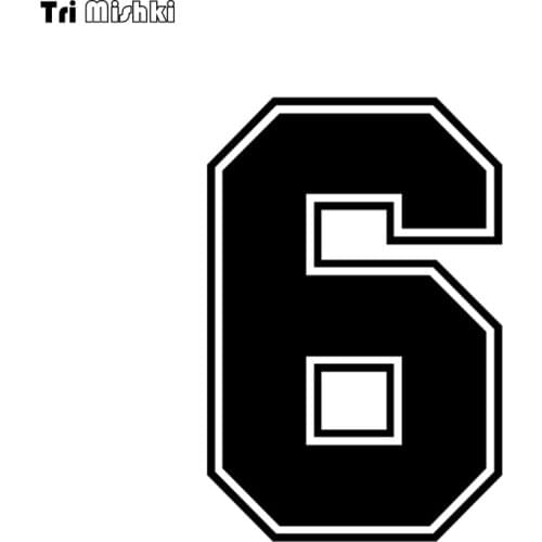 Tri Mishki HZX1182-6# racing number 6 helmet decals car sticker funny Vinyl Decals Motorcycle Accessories Stickers