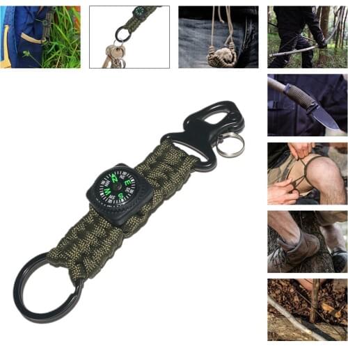 Military Emergency Parachute Cord beak Keychain Survival Kit 4mm 550Ibs Strength Paracord Rope Compass Outdoor tools