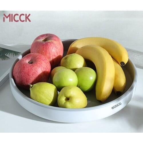 MICCK Rotating Storage Tray Plate For Snack Fruit Desktop Storage Supplies Cosmetics Organizer Kitchen Holder Cabinet Organizer