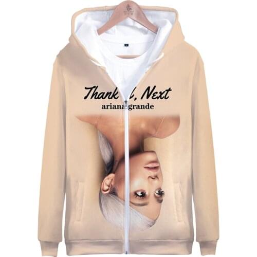 Winter Bomber Jacket Women Pop Music Singer Ariana Grande 3D Printed zip up Hoodie Women Streetwear Hooded girl Sweatshirt tops