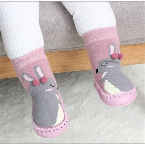 Winter Thick Terry Cotton Baby Sock Toddler Indoor Sock Shoes Newborn Baby Socks with Rubber Soles Infant Animal Funny Sock