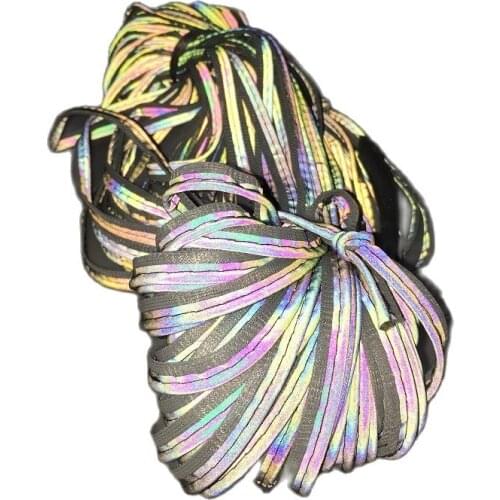 1M/Roll Night Colorful Reflective Piping Strip Rainbow Phantom Edge Strip Beauty Reflective Garment Trim