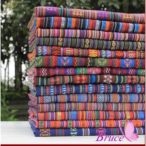 Meter Retro Stripes Patchwork 1 Piece/lot 150*50cm Brocade Fabric Other Plain Twill For Sewing Clothes, Bedding, Quilting