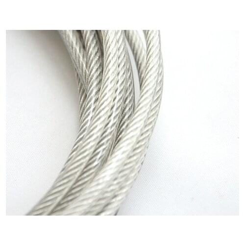 4--5MM 10M, 7X7, 304 stainless steel wire rope with PVC coating softer fishing coated cable ,boat part,marine hardware