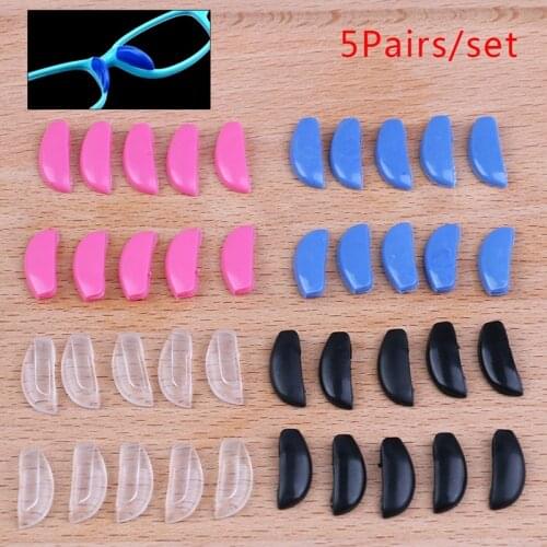 5 Pairs/set Anti-slip Silicone Nose Pads For Eyeglasses Glasses Frame Stick On Nose Pad Reading Glasses Accessories