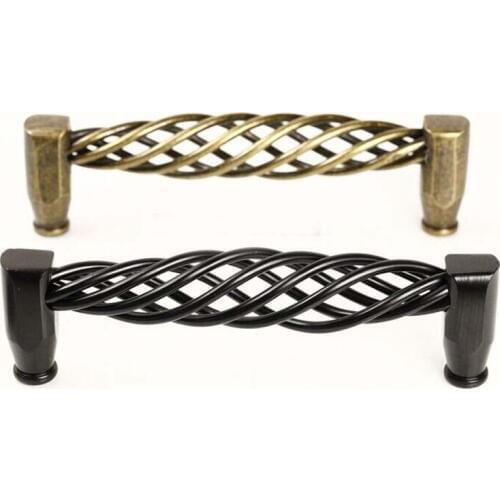 5" antique brass black birdcage furniture handle bronze kitchen cabinet pull 128mm black dresser cupboard wardrobe drawer pulls