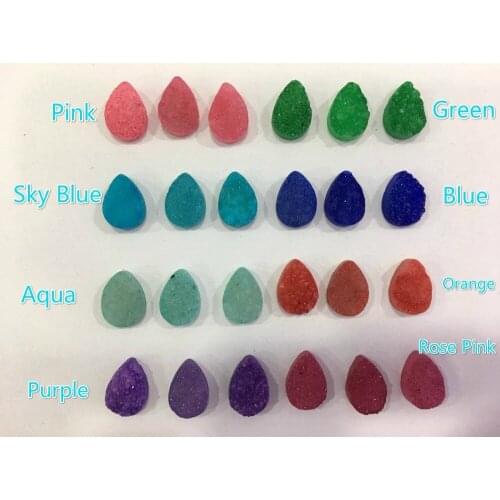 Natural Druzy Gems Stone Beads, 2018 new arrival Dyed Waterdrop Gems Stone Women Jewelry Making Suppliers Crafts DIY Necklace