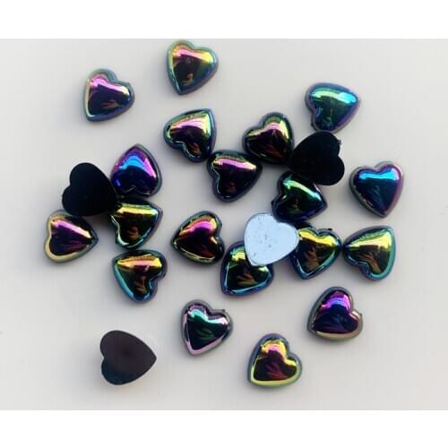 DIY 200PCS 10mm Resin&Acryl heart flatback rhinestone Scrapbook Children handmade ornaments buttons E26
