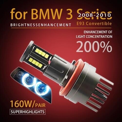 For Angel Eyes 120W h8 Super White 6000k Halo Ring LED Light for BMW 2008-2010 3 Series E93 Convertible (Pre-LCI) Super Bright