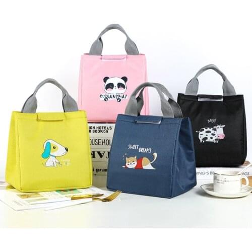 Cartoon Panda Insulated Lunch Bag For Women Kids Camping Picnic Waterproof Food Storage Cooler Bags Lunch Box Container
