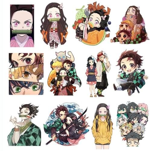 Japan Anime Patches For Clothes Demon Slayer Heat Transfer Vinyl Iron On Patches For Clothes Stripes For T-shirt Decor