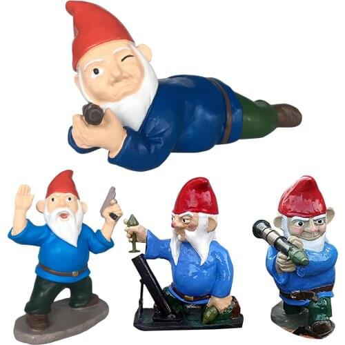 Dwarf Gnome Statue Garden Courtyard Ornaments Fairy Resin Micro Landscape Outdoor Miniature Elf Figurines Handicraft