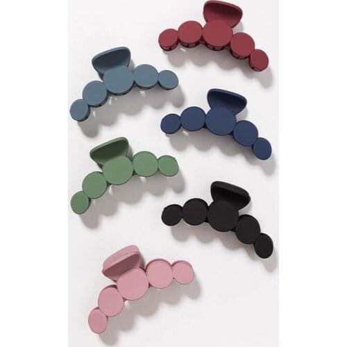 Korean Frosted Round Hair Claws for Women Girls Solid Pleastic Hair Clamp Clip Ladies Ponytail Crab Clips Hair Accessories