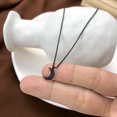 Kpop Fashion Jewelry Women Accessories Cute Moon Necklace with Black Short Chain for Babygirl Choker Wholesale