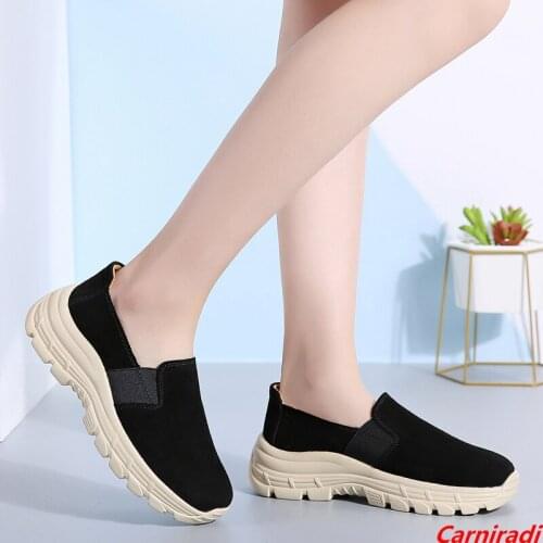 Autumn Fashion Thick Bottom Height Increase Shoes Women Non-slip Mother Casual Sneakers Ladies Plattorm Slip-on Walking Shoes