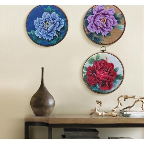 DIY manual material package 5D embroidery Color printing Lu Embroidery hanging picture.Send antique exquisite embroidery