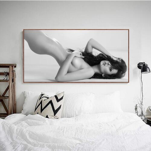 Fashion Wall Art Canvas Black White Portrait Print Sexy nude Female Poster Canvas Art Beauty Picture Painting Modern Home Decor