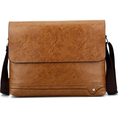 Men Bags Briefcase for Men Fashion Handbags Business Shoulder Bags Simple Crossbody Bags Pu Leather Messenger Bags High Quality