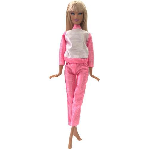 NK One Set Doll Pink Clothing Fashionable outfits Casual Suits For Barbie Doll Best Gift Baby Toy Doll Accessories Child Toy