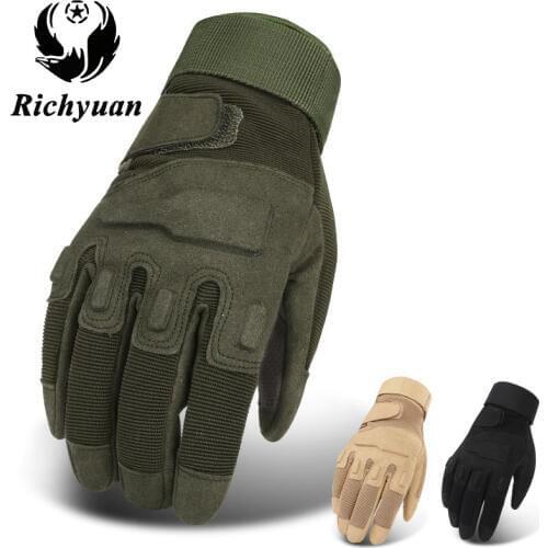 Richyuan US Tactical Gloves Army Combat Men Military Police Soldier Paintball Outdoor Sport Mitten Gloves